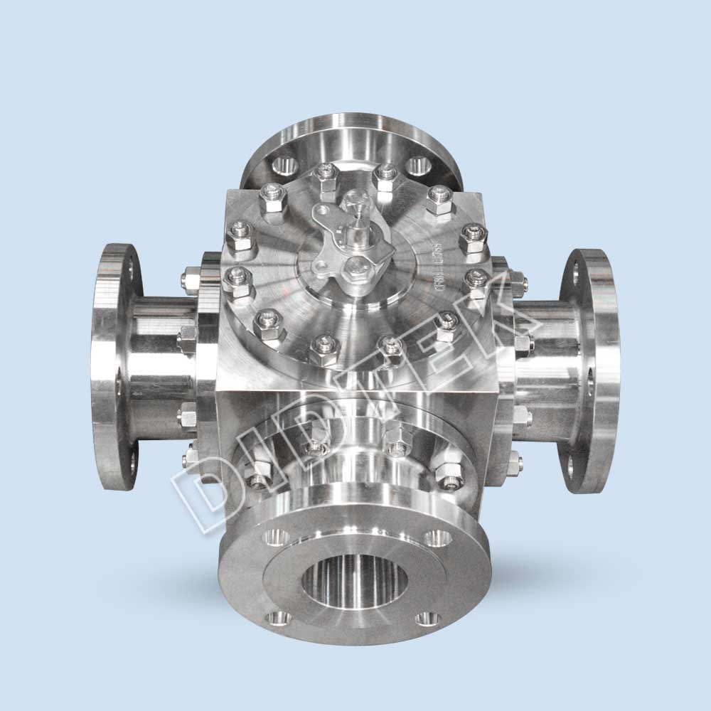 Industrial 4 Way Stainless Steel Ball Valve